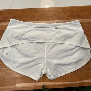 Lululemon Speed Up Low-Rise Lined Short 2.5", white, like new